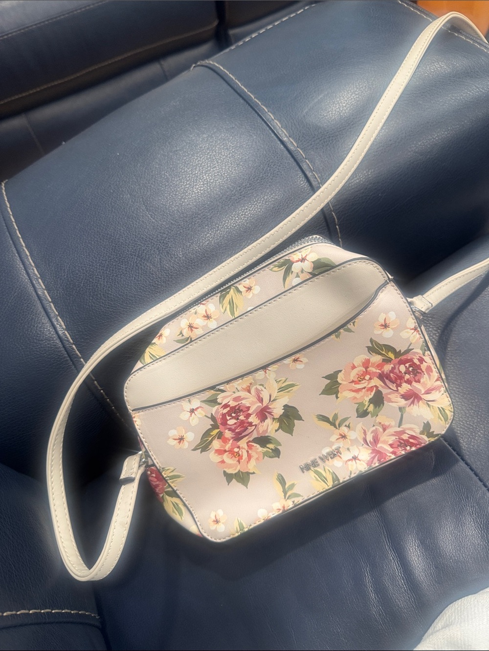 Nine West Floral Crossbody in Cream and Pink